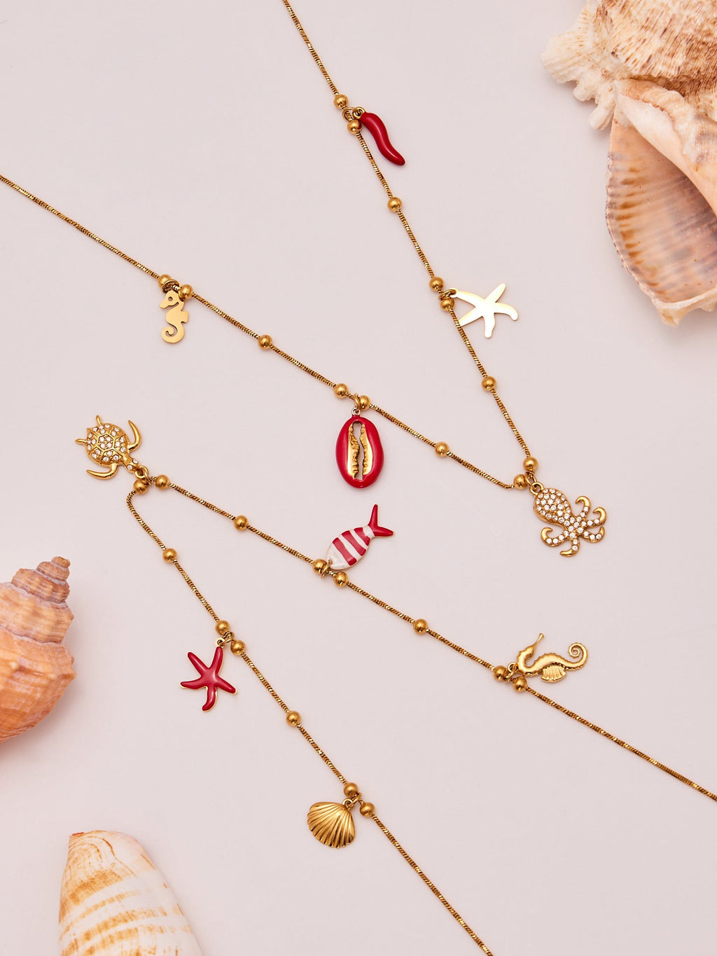 Octopus & Starfish DIY Pendant Jewelry Set | 18K Gold