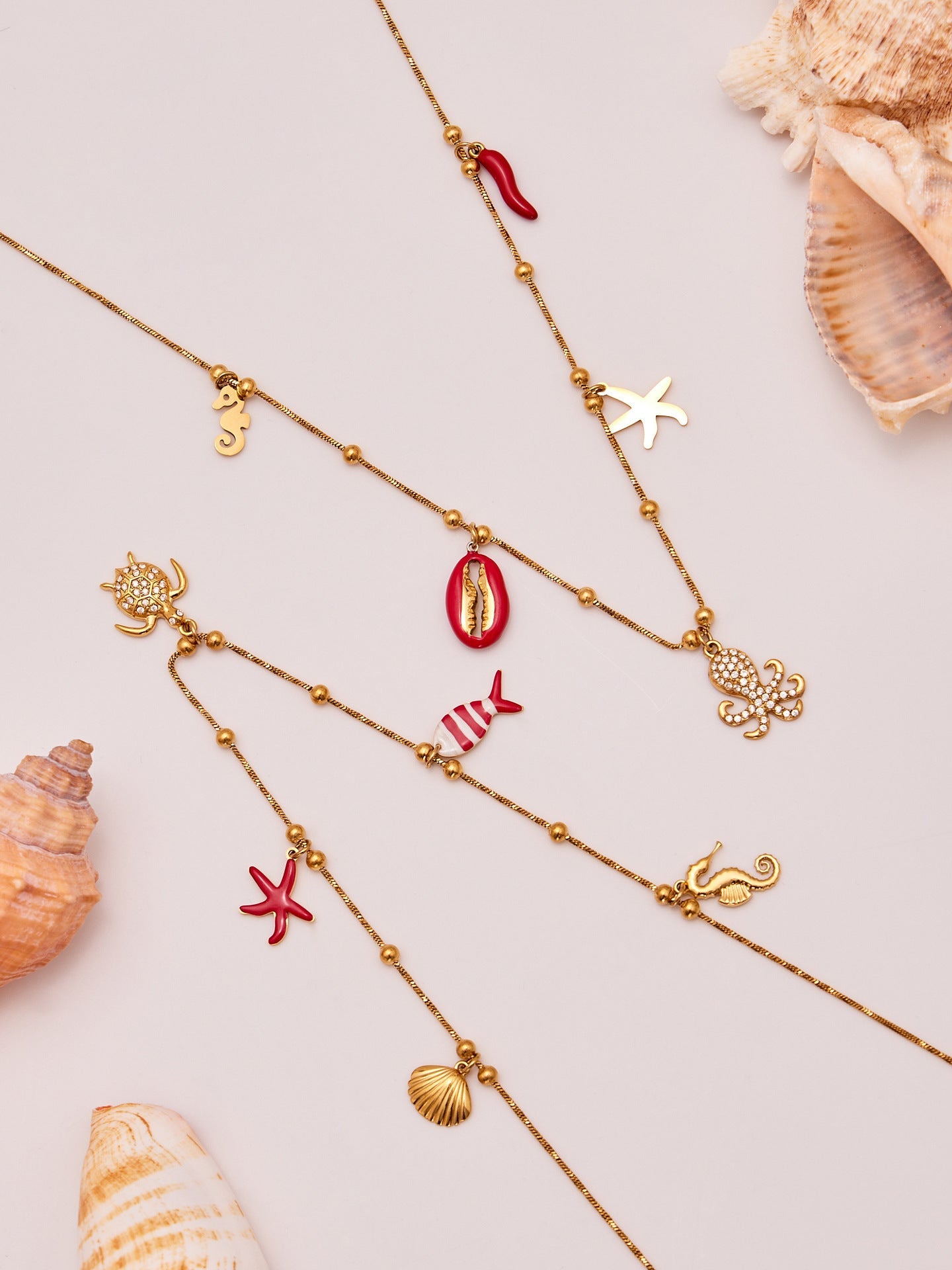 Octopus & Starfish DIY Pendant Jewelry Set | 18K Gold
