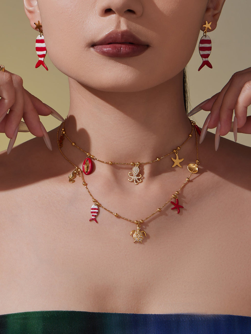 Octopus & Starfish DIY Pendant Jewelry Set | 18K Gold