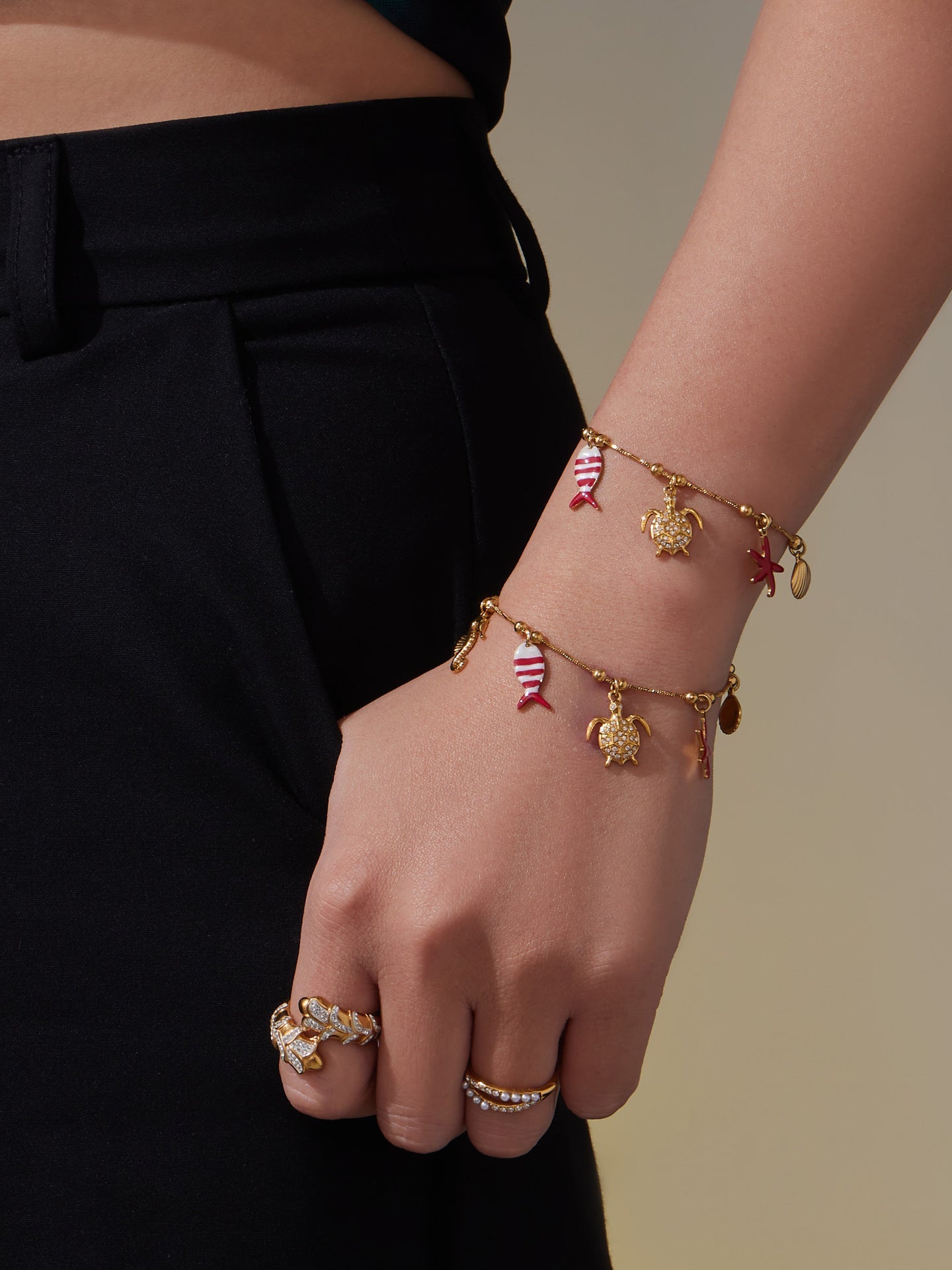 Octopus & Starfish DIY Pendant Jewelry Set | 18K Gold