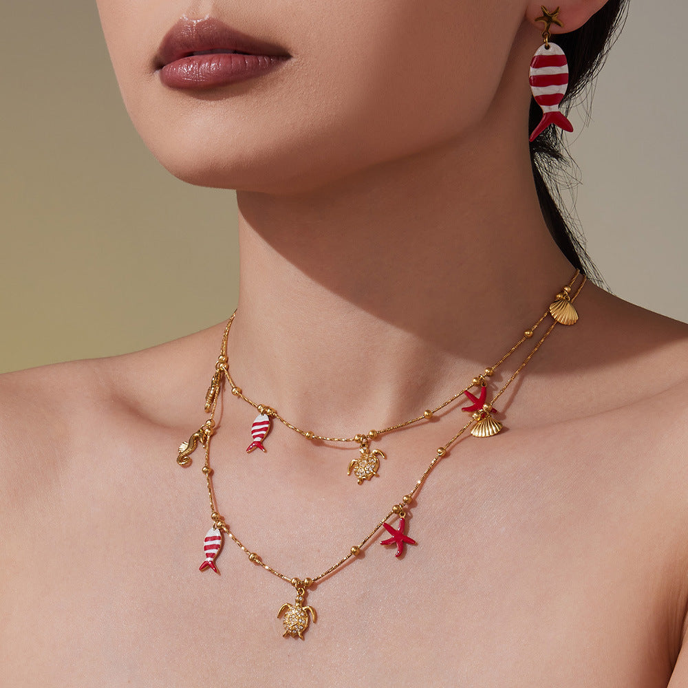 Octopus & Starfish DIY Pendant Jewelry Set | 18K Gold