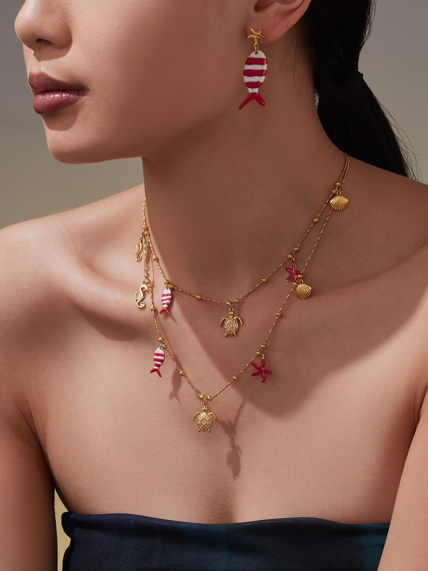 Octopus & Starfish DIY Pendant Jewelry Set | 18K Gold