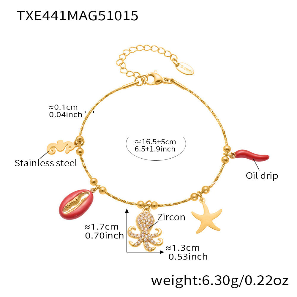 Octopus & Starfish DIY Pendant Jewelry Set | 18K Gold