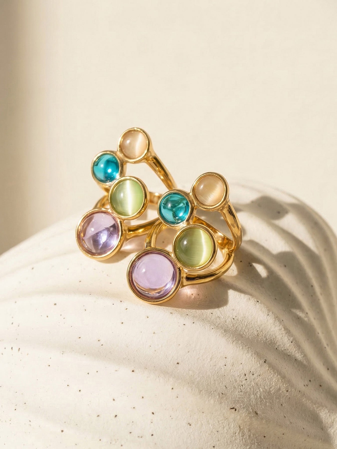 Cat Eye Stone Open Ring