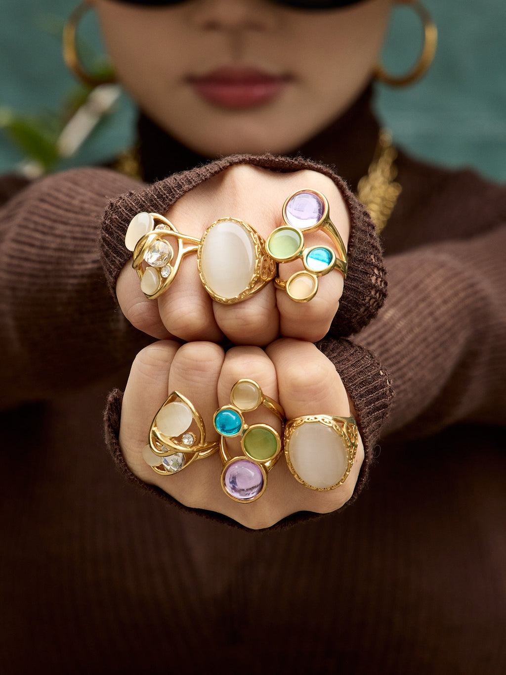 Cat Eye Stone Open Ring