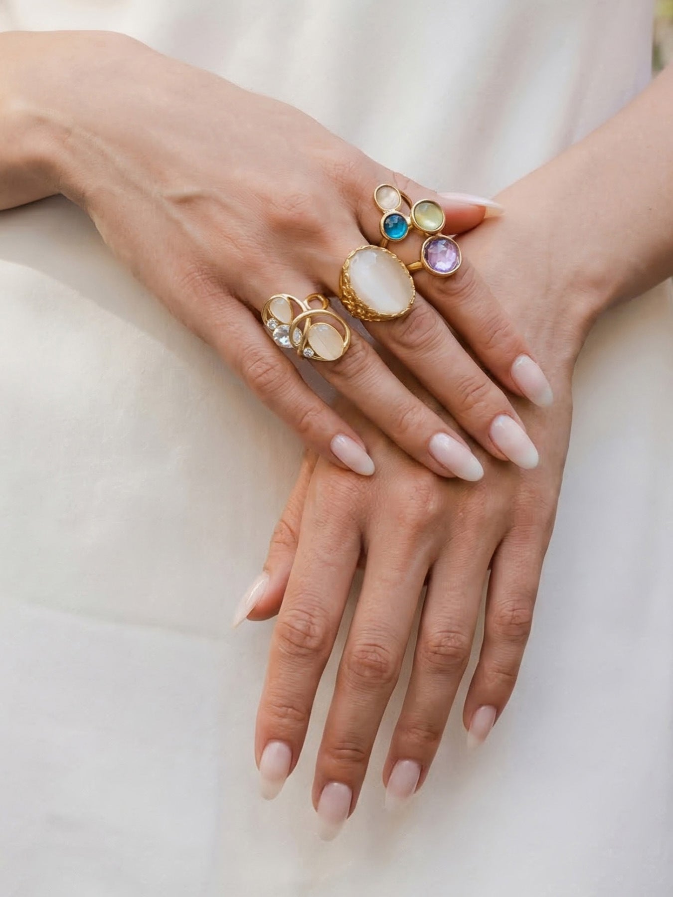 Cat Eye Stone Open Ring