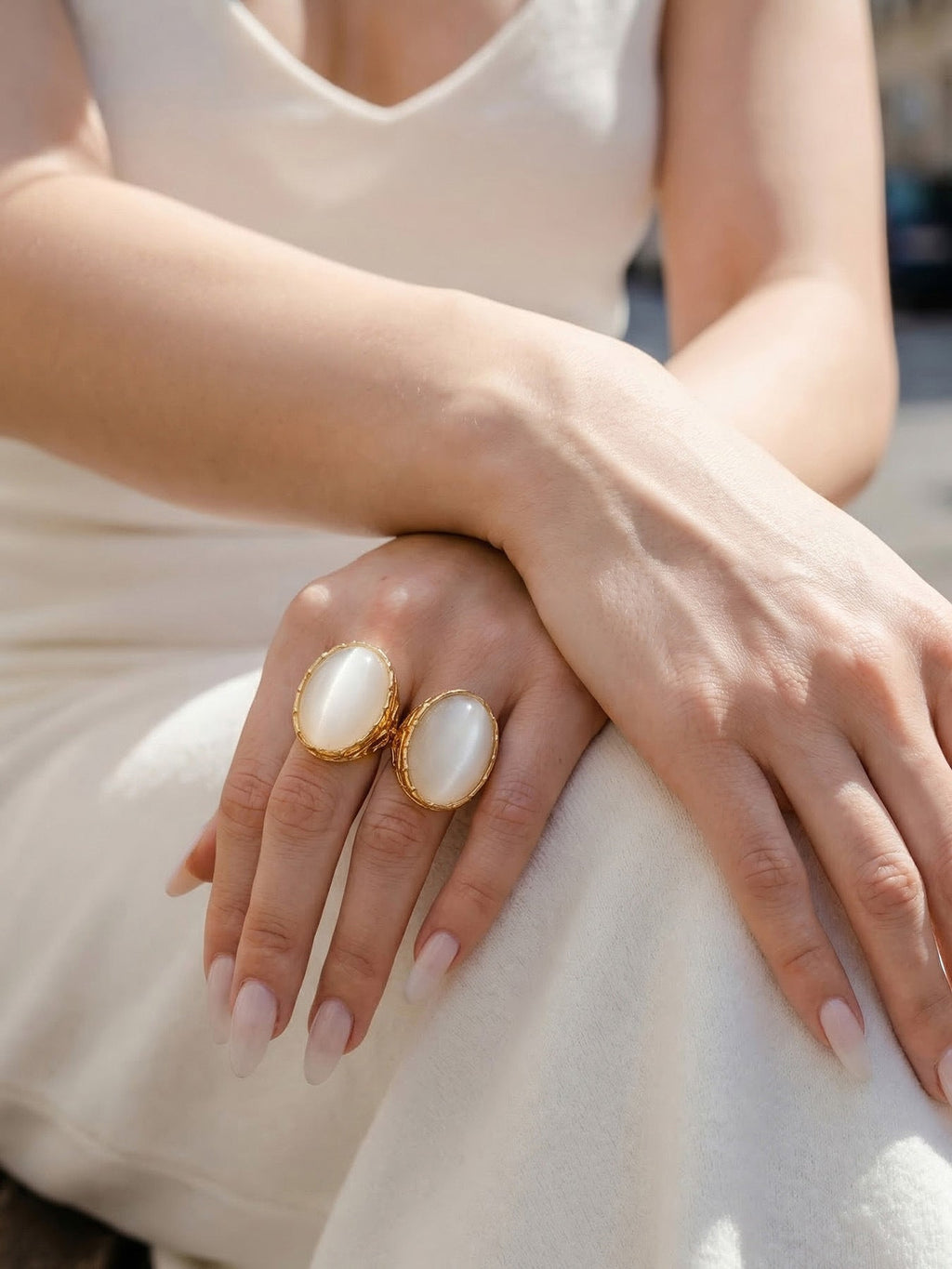 Cat Eye Stone Open Ring