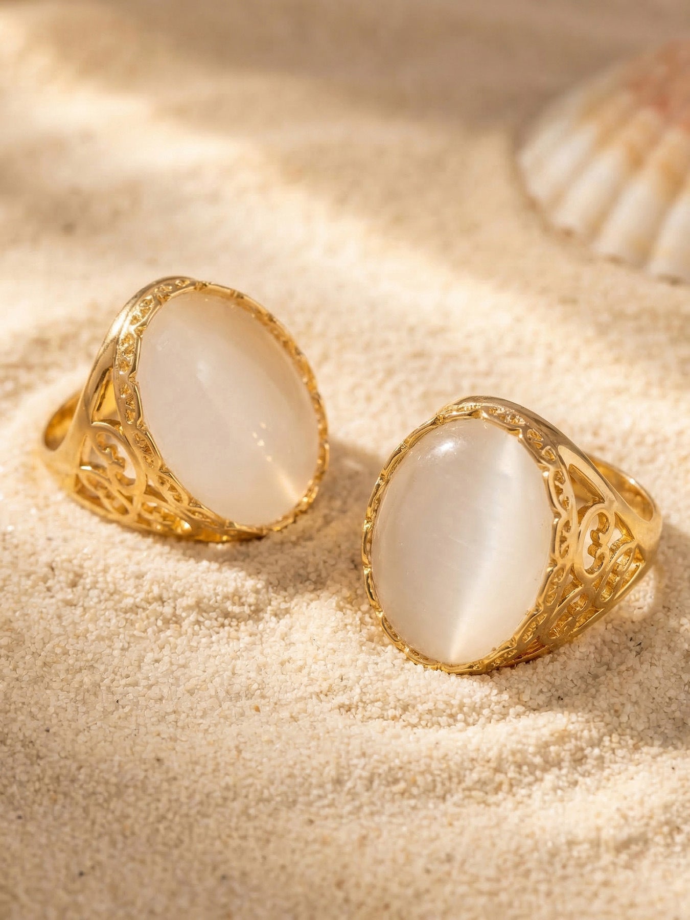 Cat Eye Stone Open Ring