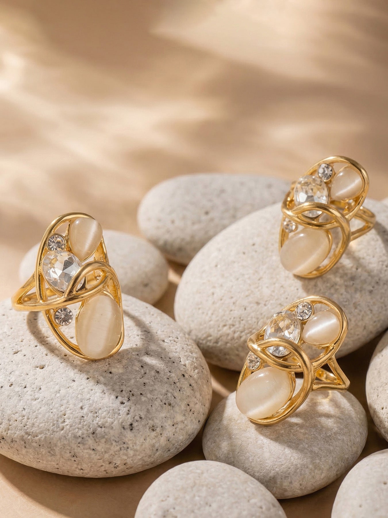Cat Eye Stone Open Ring