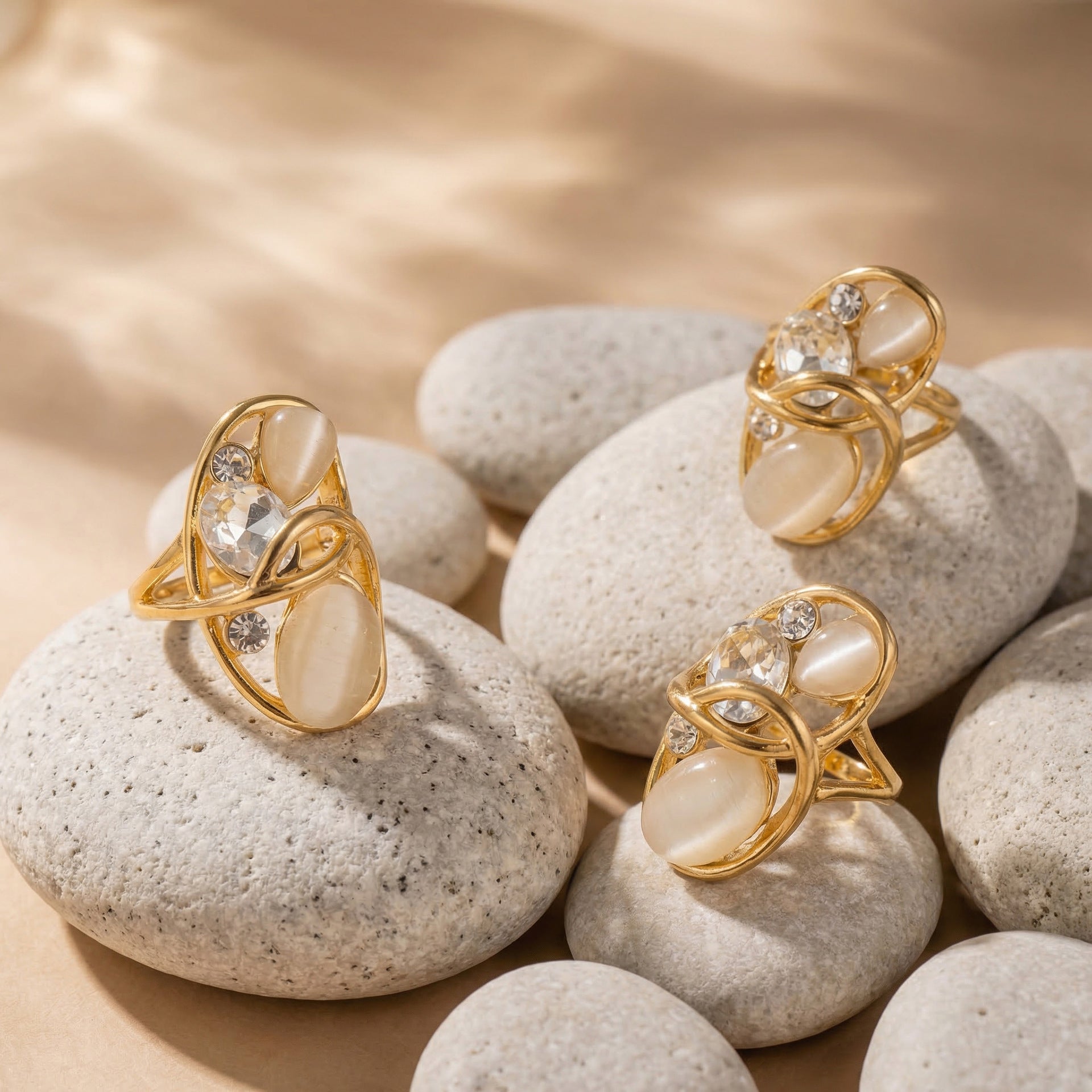 Cat Eye Stone Open Ring
