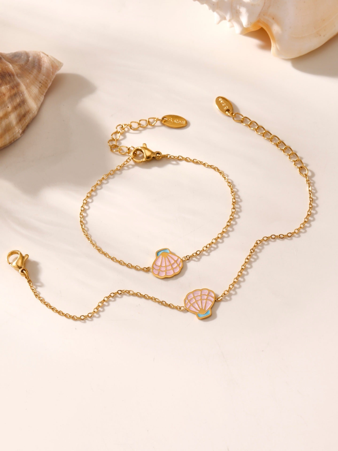 Pink Princess Shell Jewelry Set | Necklace, Bracelet & Anklet