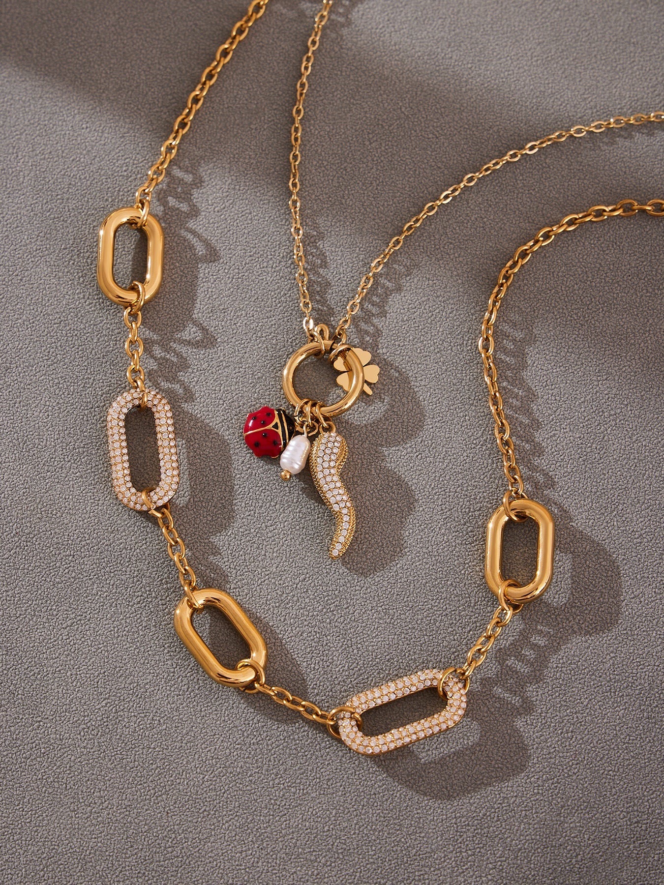 Rectangle Zircon Pendant Necklace