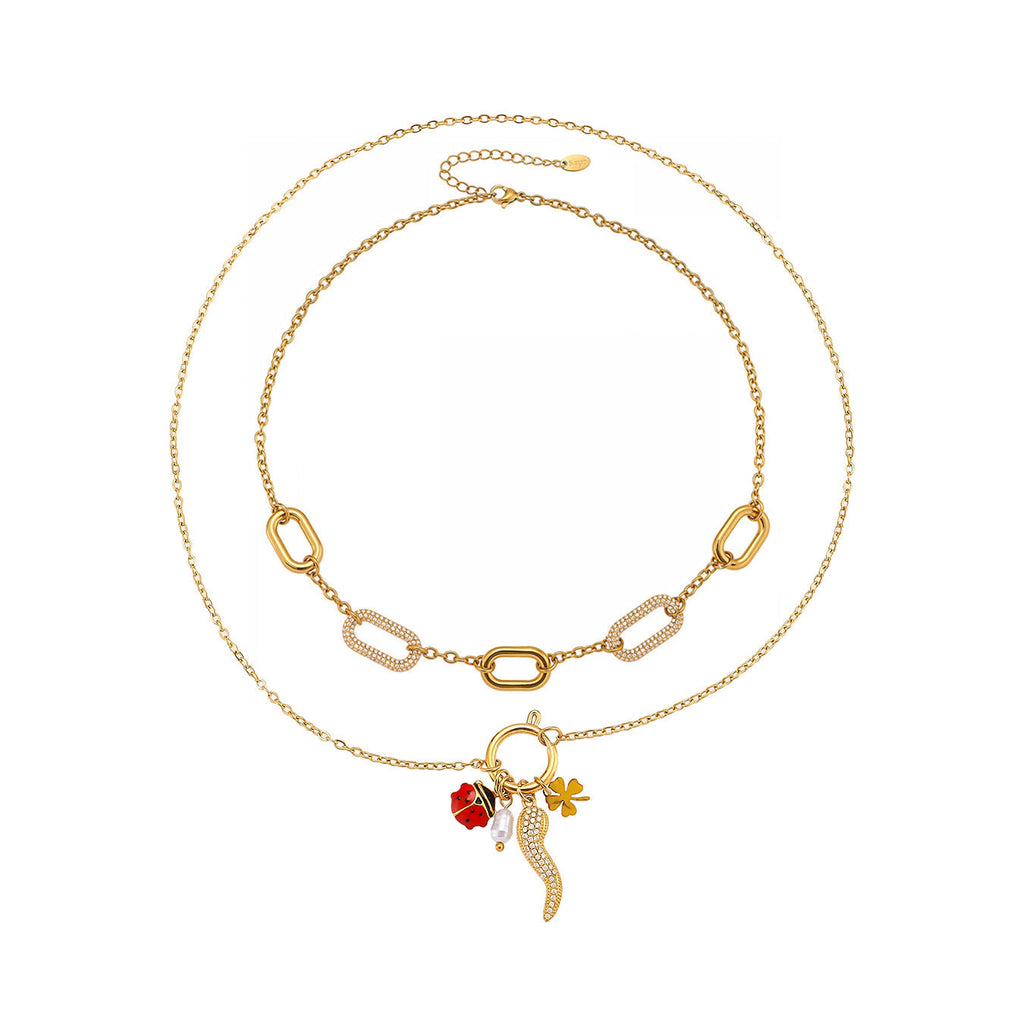 Rectangle Zircon Pendant Necklace