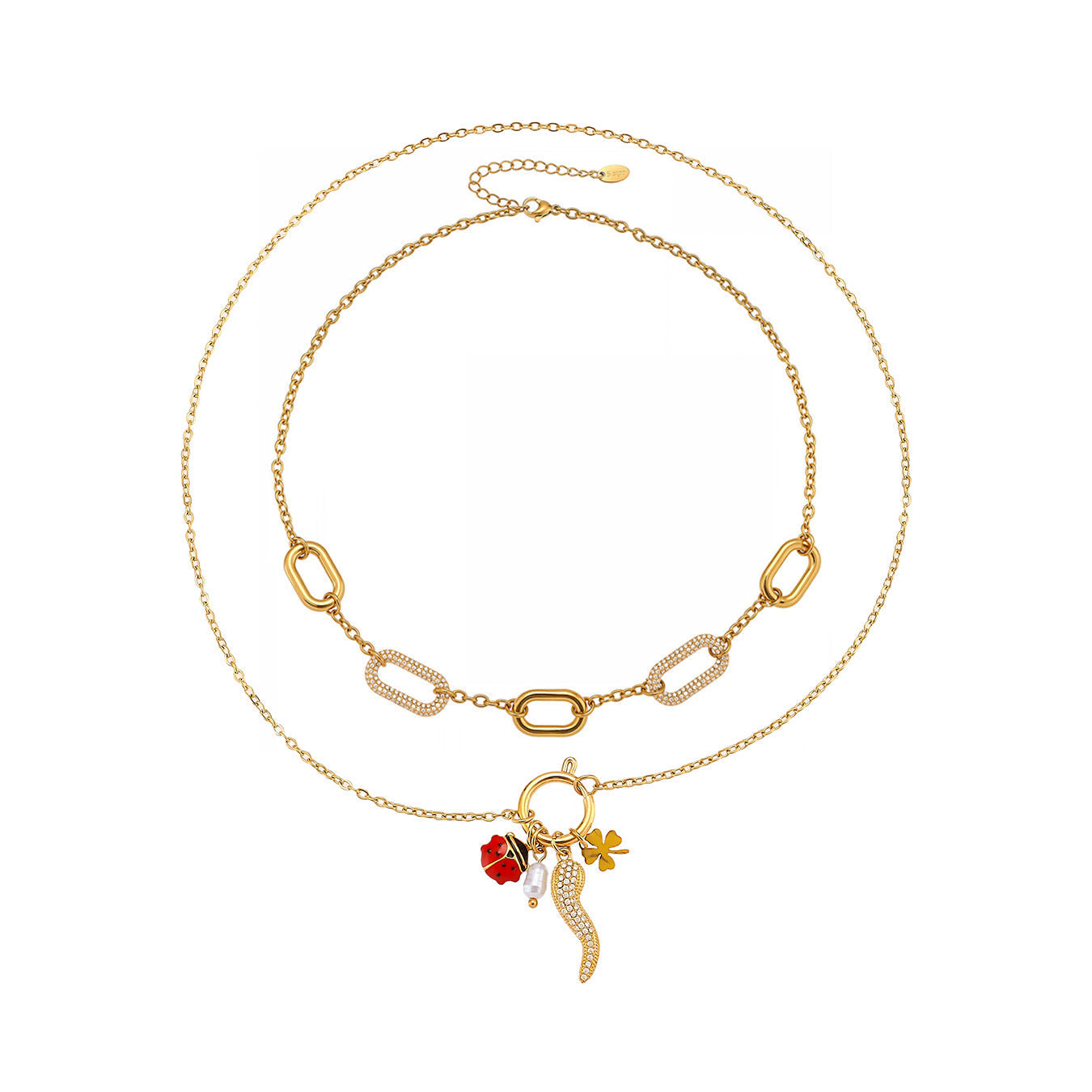 Rectangle Zircon Pendant Necklace