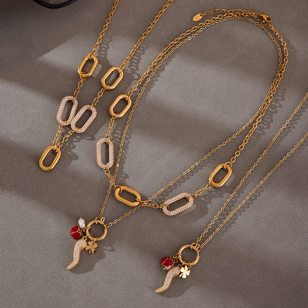 Rectangle Zircon Pendant Necklace