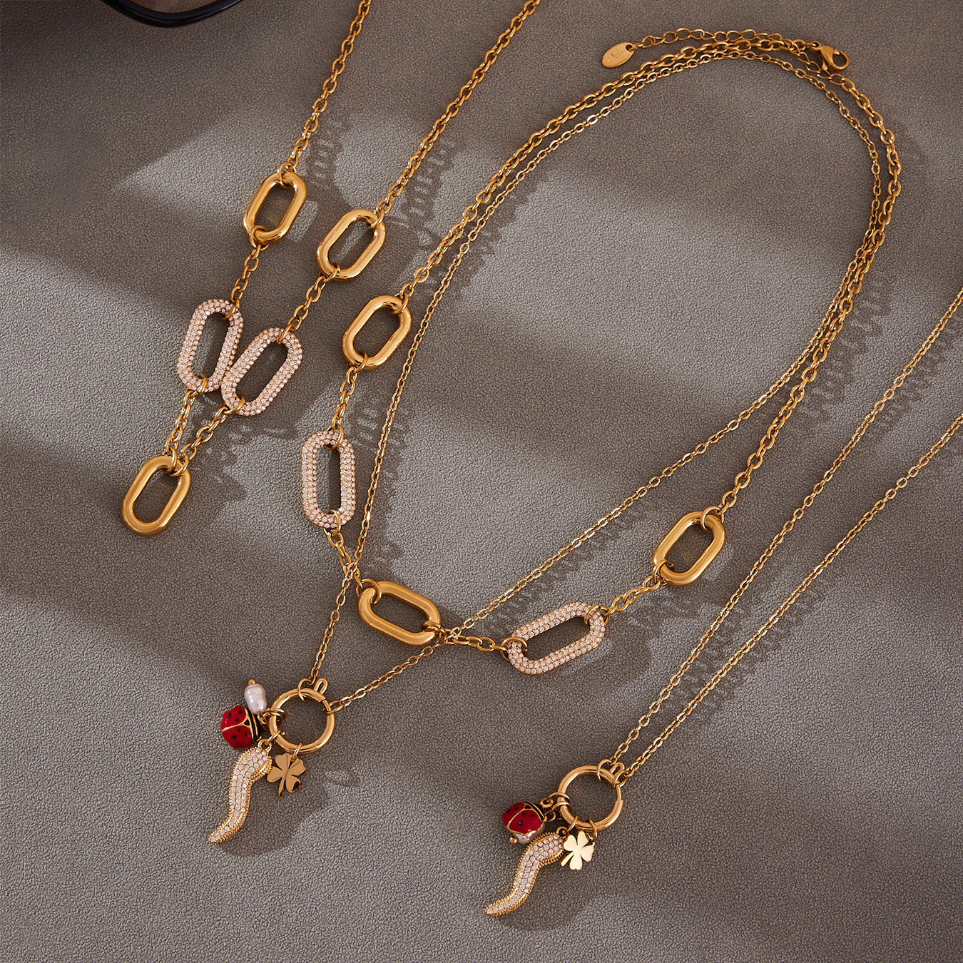 Rectangle Zircon Pendant Necklace
