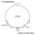 Rectangle Zircon Pendant Necklace