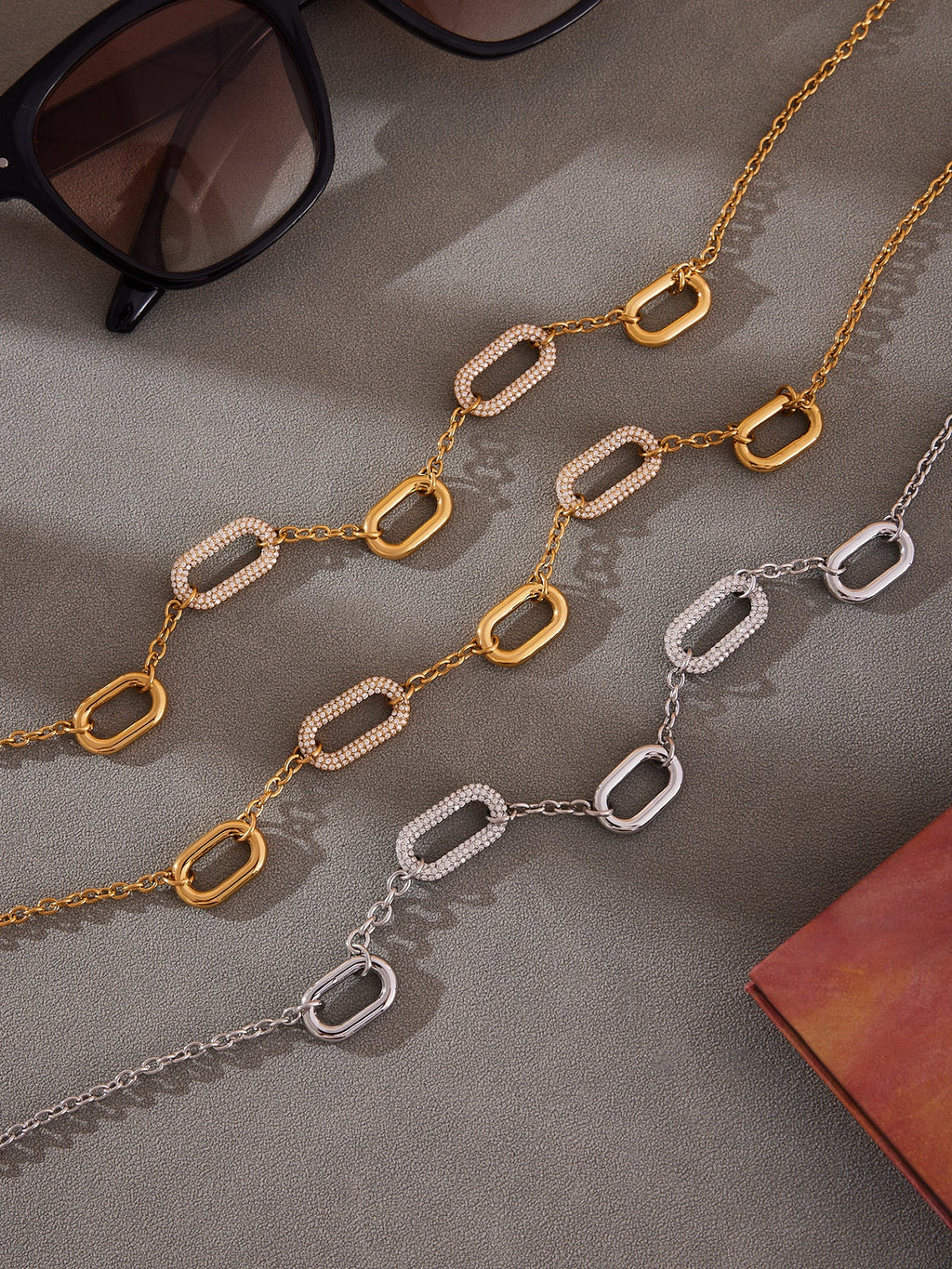 Rectangle Zircon Pendant Necklace