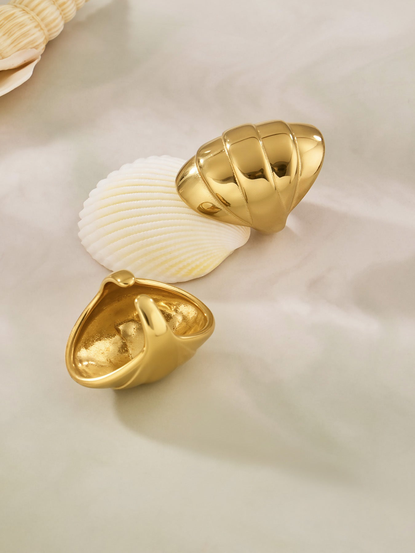Textured Oval Drop Ring