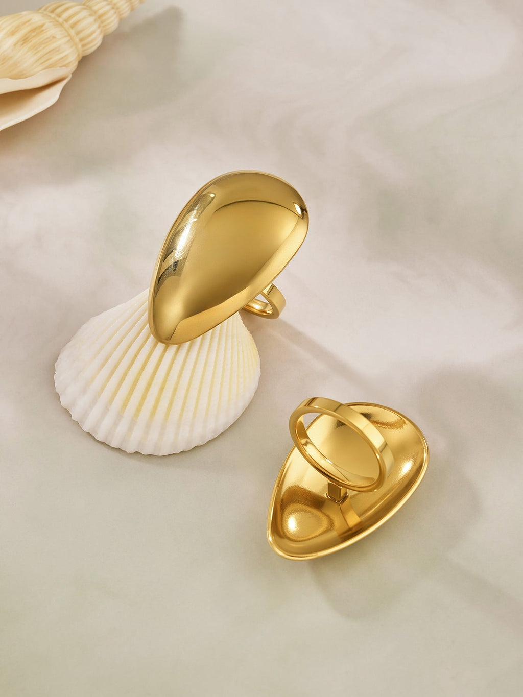 Textured Oval Drop Ring