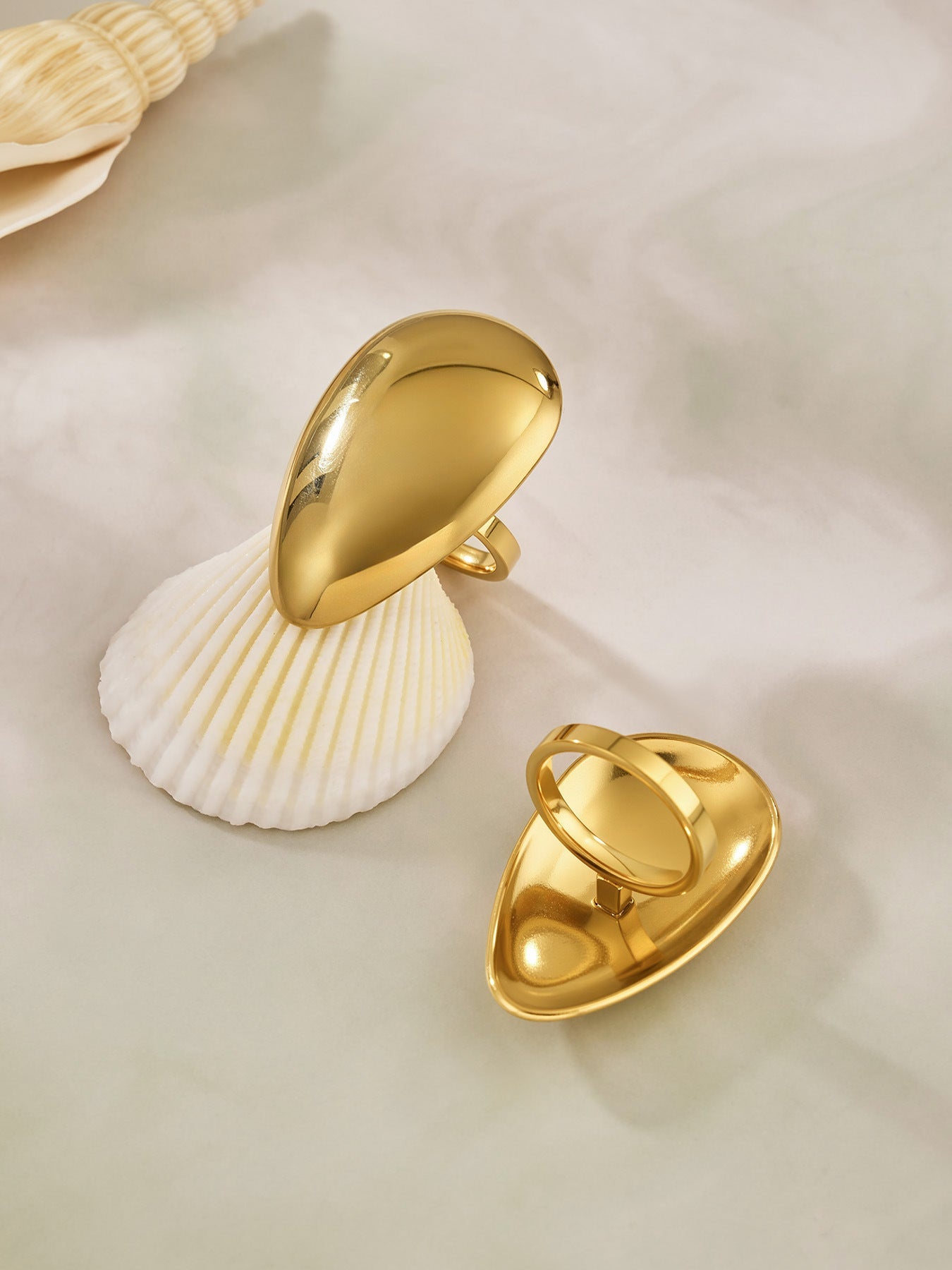Textured Oval Drop Ring
