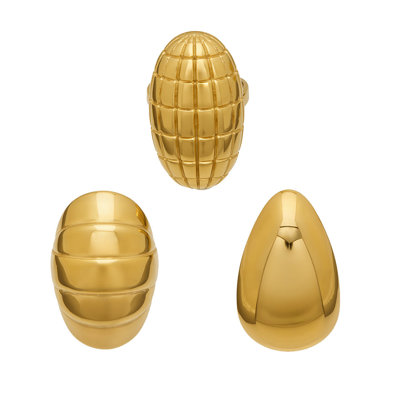 Textured Oval Drop Ring