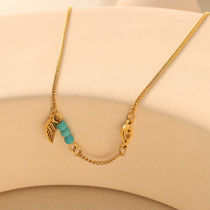 Turquoise Wing Minimalist Anklet | 18K Gold