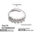 Wheat Motif Zircon Double-Layer Ring