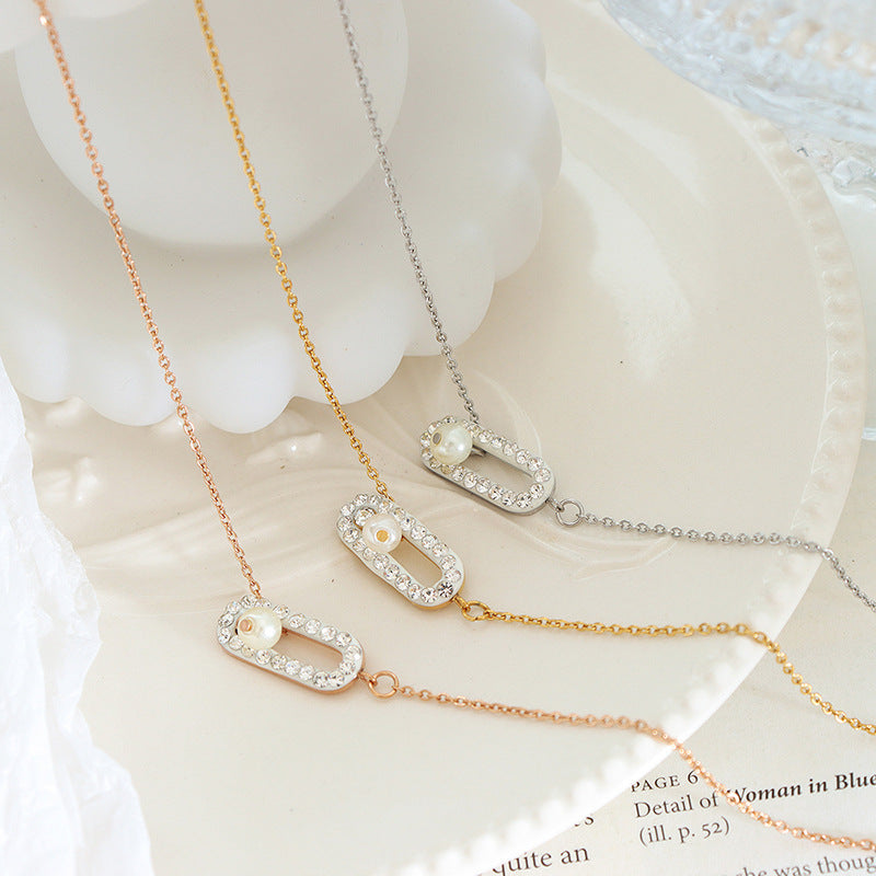 Zircon & Faux Pearl Light Luxury Anklet | 18K Gold