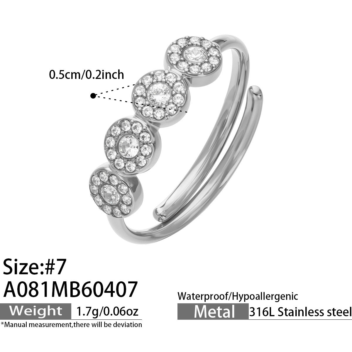 Zircon & Glass Stone Rings