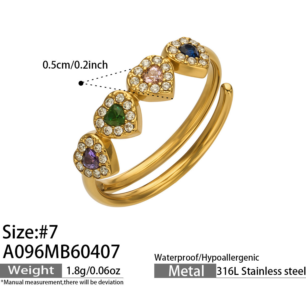 Zircon & Glass Stone Rings
