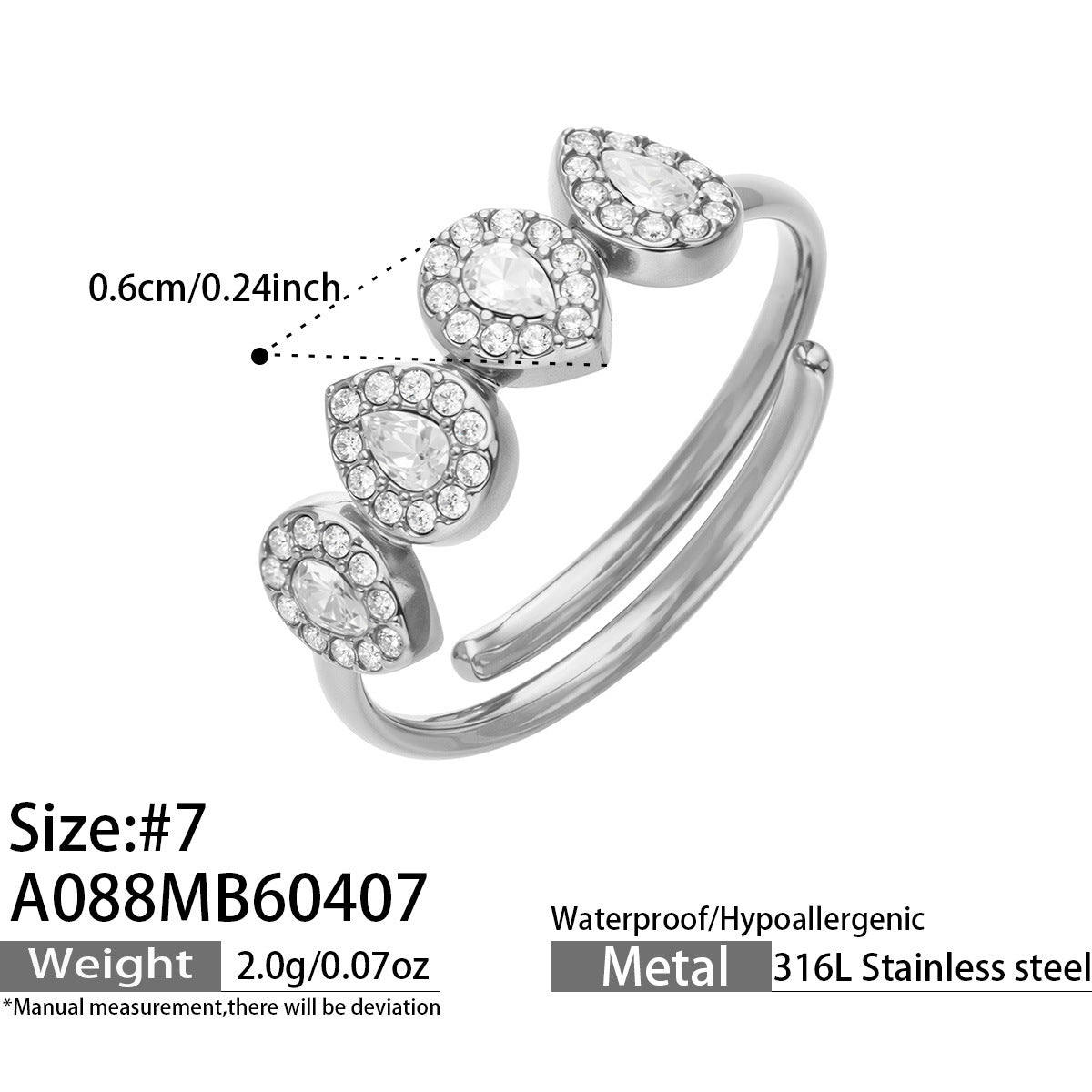 Zircon & Glass Stone Rings