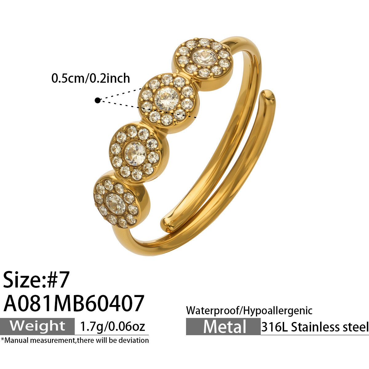 Zircon & Glass Stone Rings