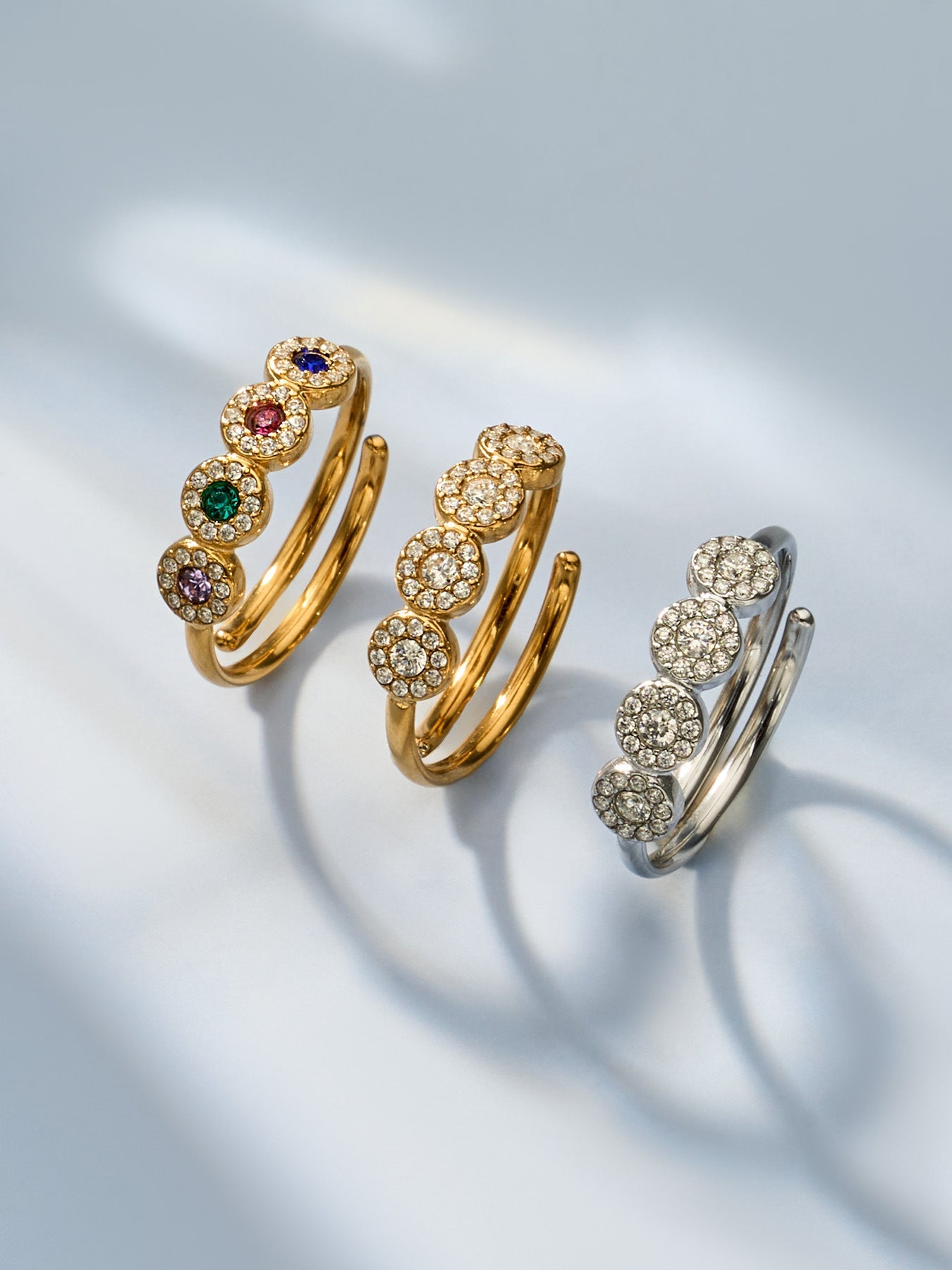 Zircon & Glass Stone Rings