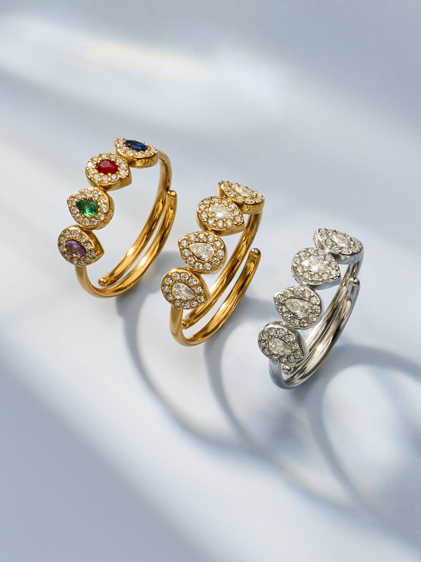 Zircon & Glass Stone Rings