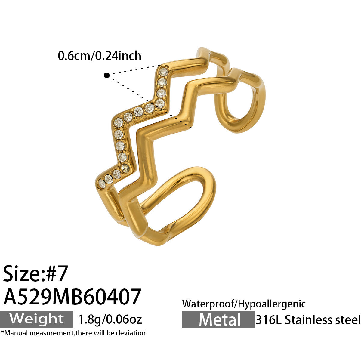Zircon & Glass Stone Rings