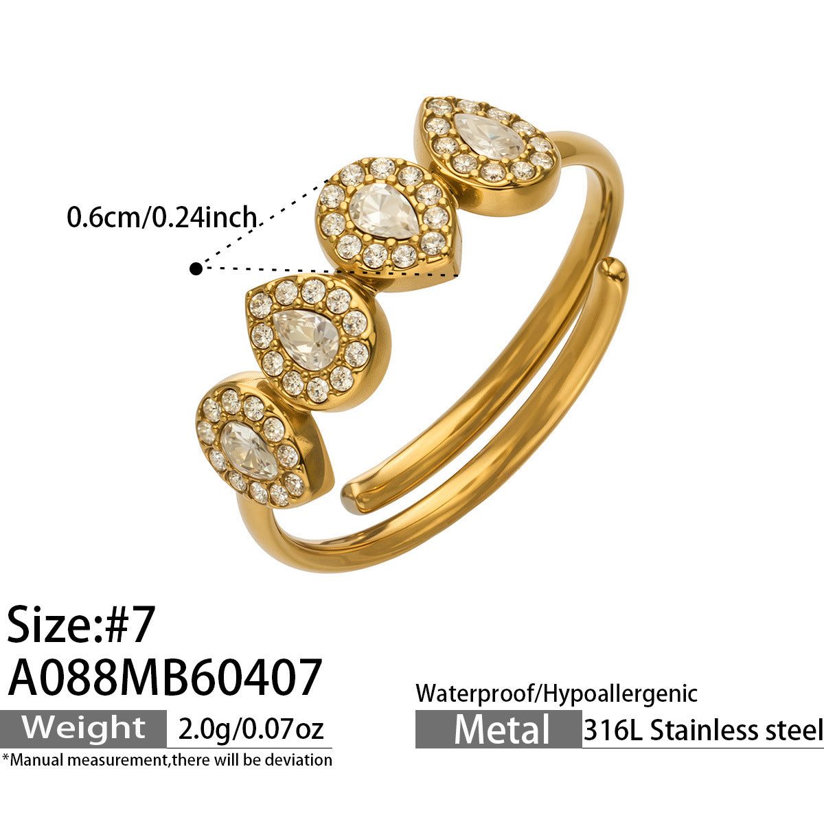 Zircon & Glass Stone Rings