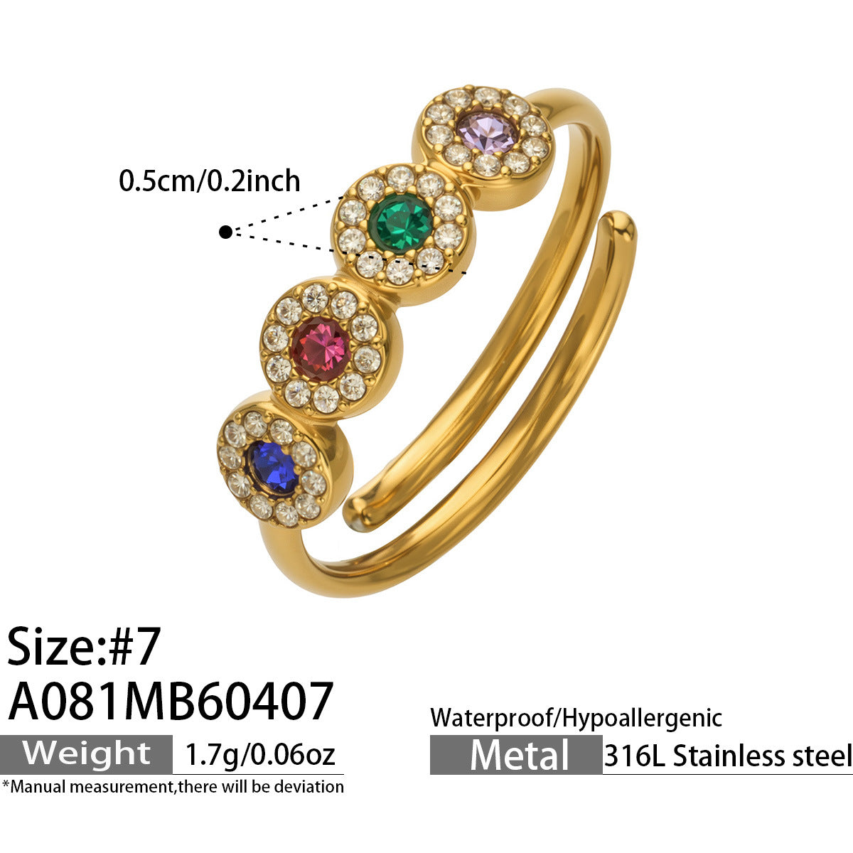 Zircon & Glass Stone Rings