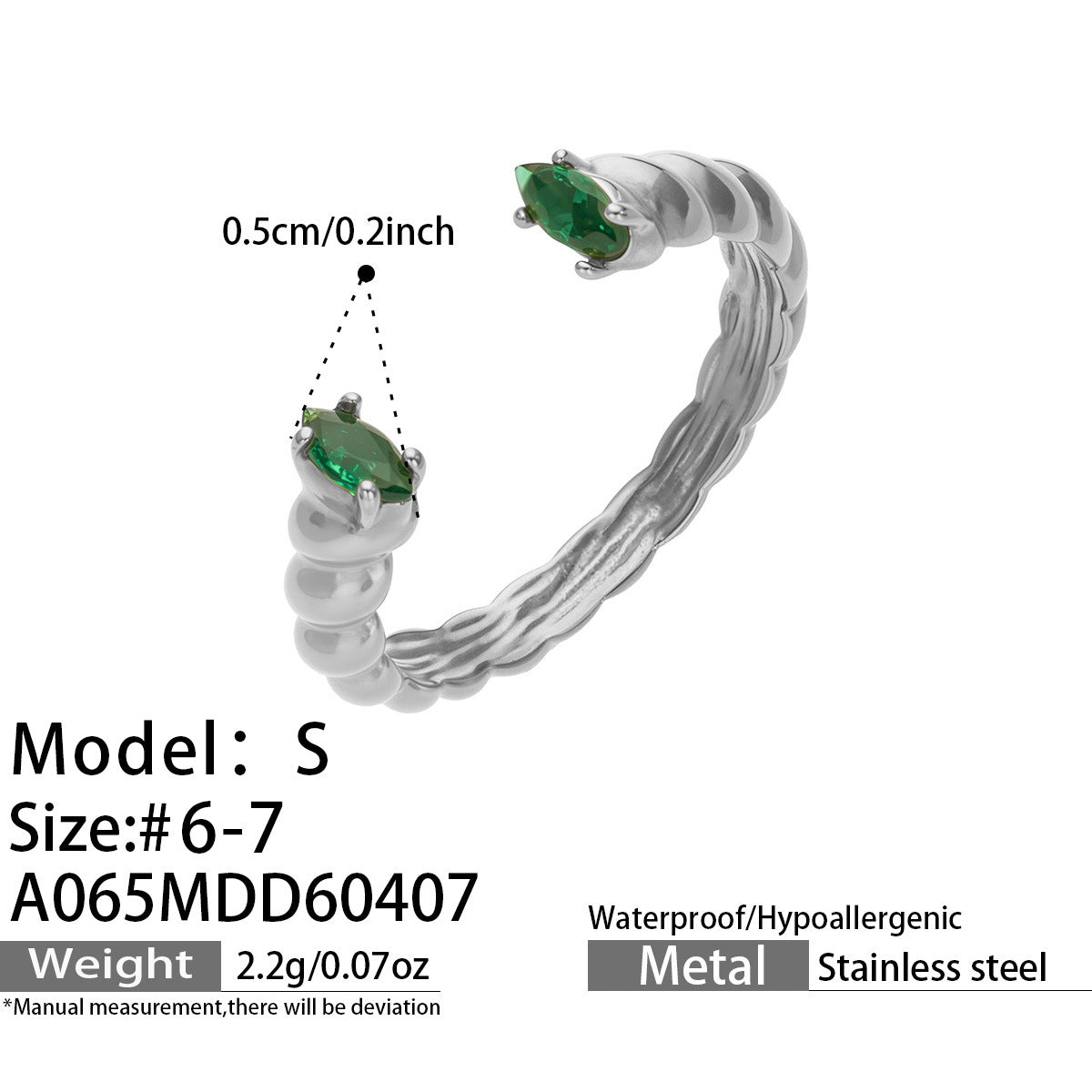 Zircon & Glass Stone Rings