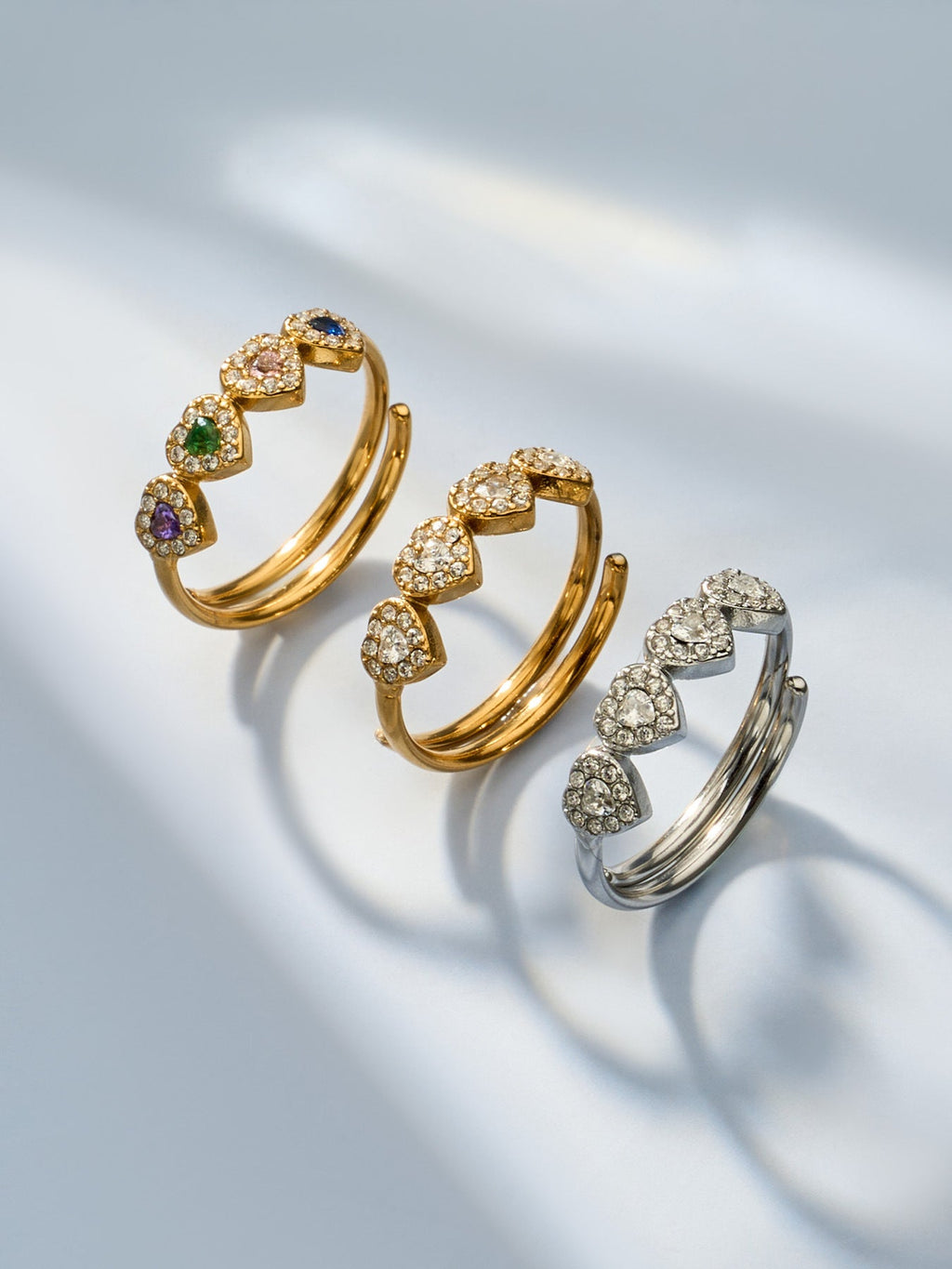 Zircon & Glass Stone Rings
