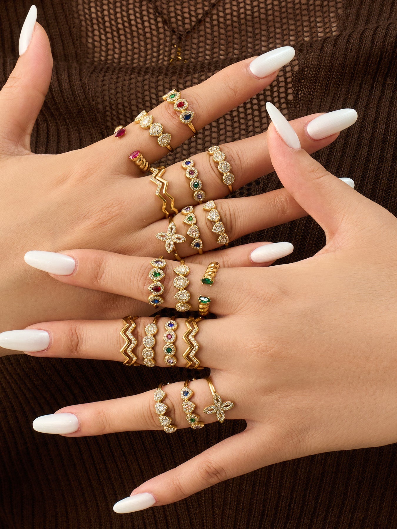 Zircon & Glass Stone Rings