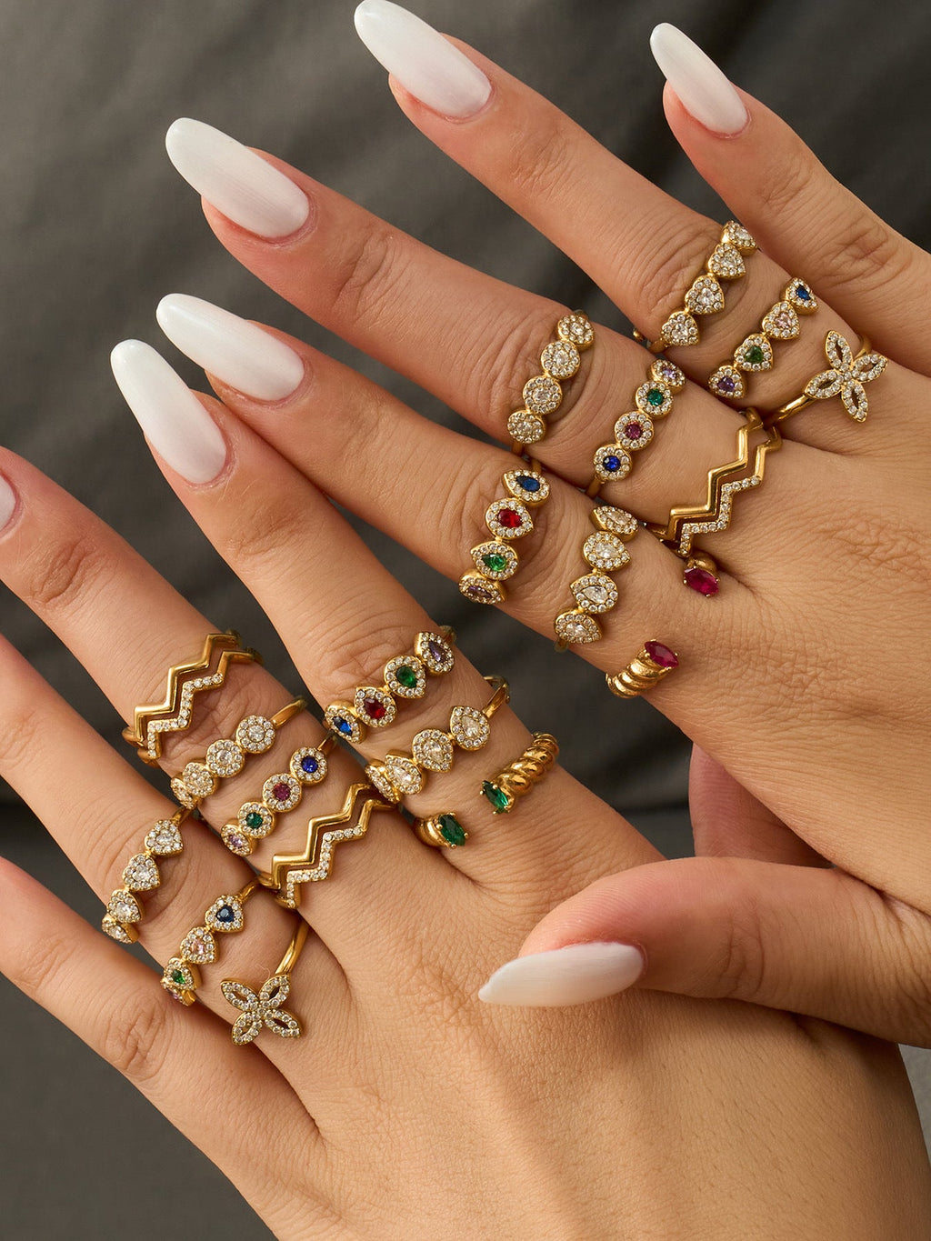 Zircon & Glass Stone Rings