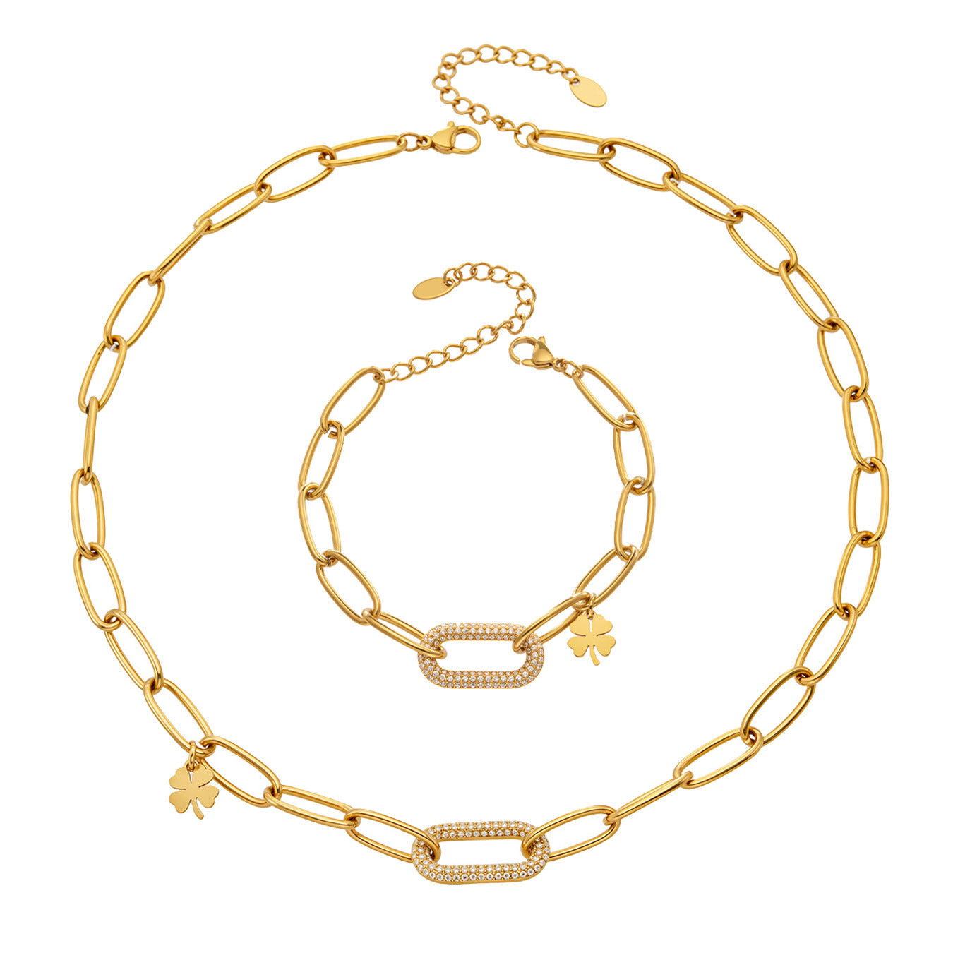 Zircon Lock Pendant Necklace