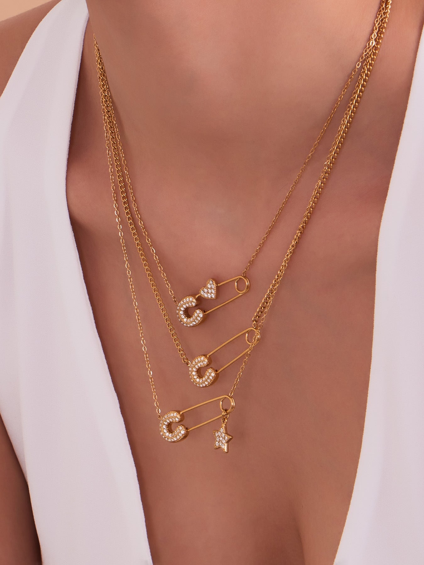 CZ Paperclip Chain Necklace