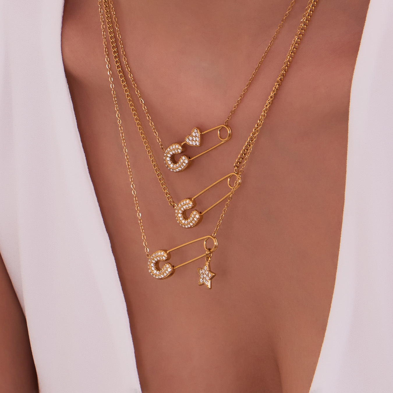 CZ Paperclip Chain Necklace