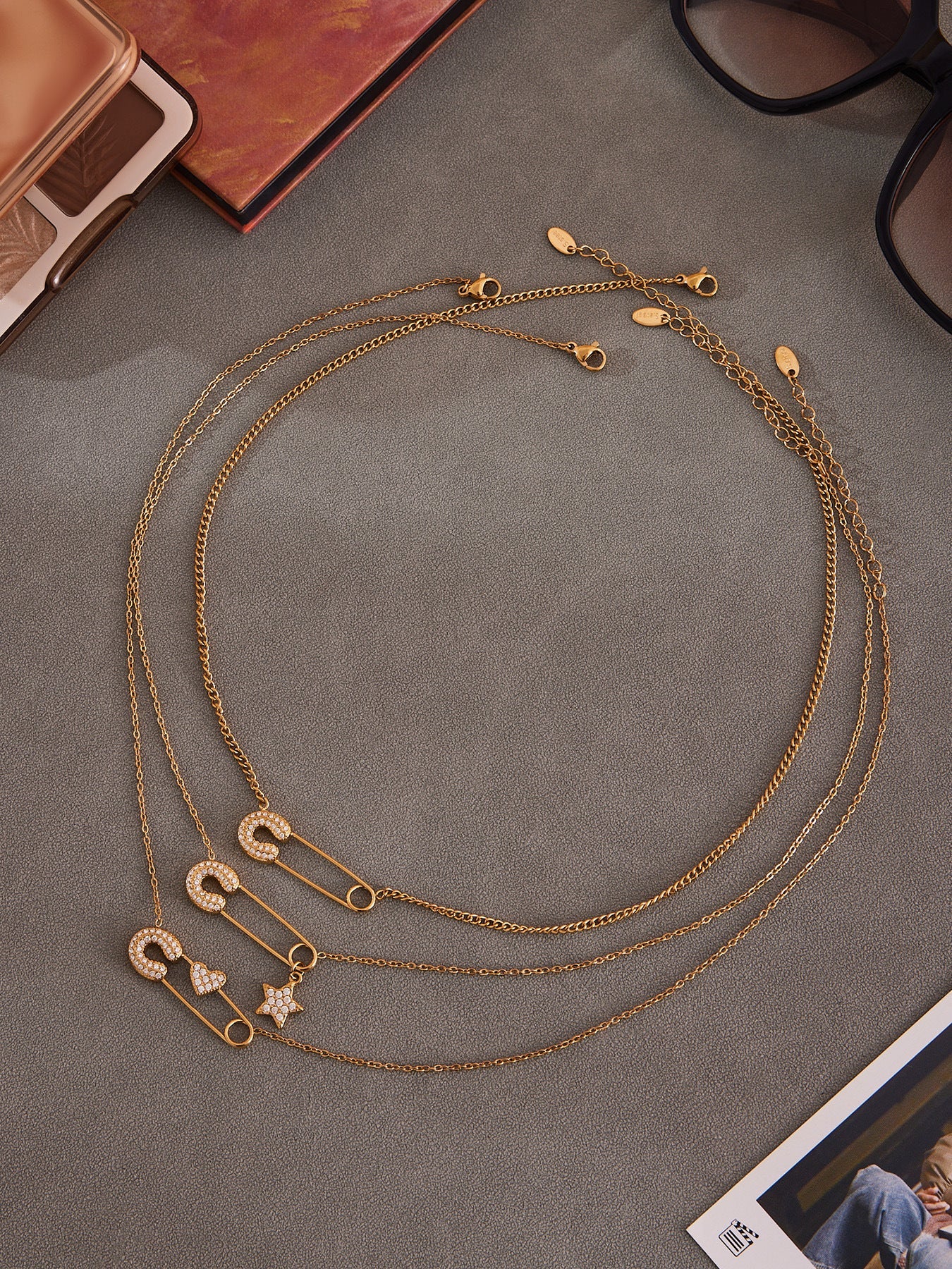 CZ Paperclip Chain Necklace