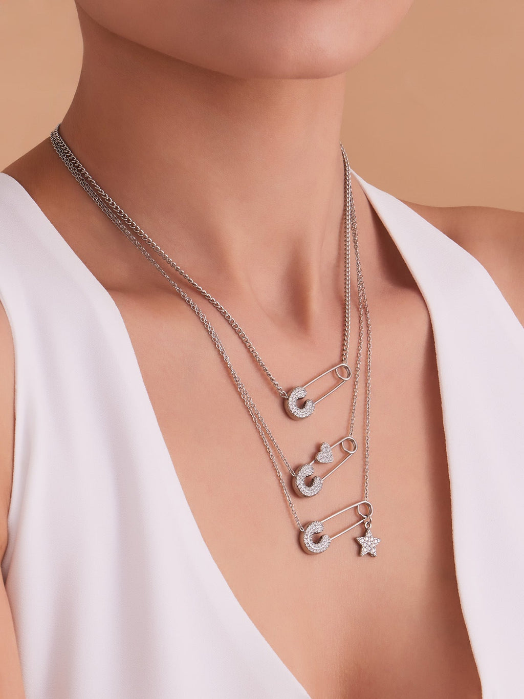 CZ Paperclip Chain Necklace