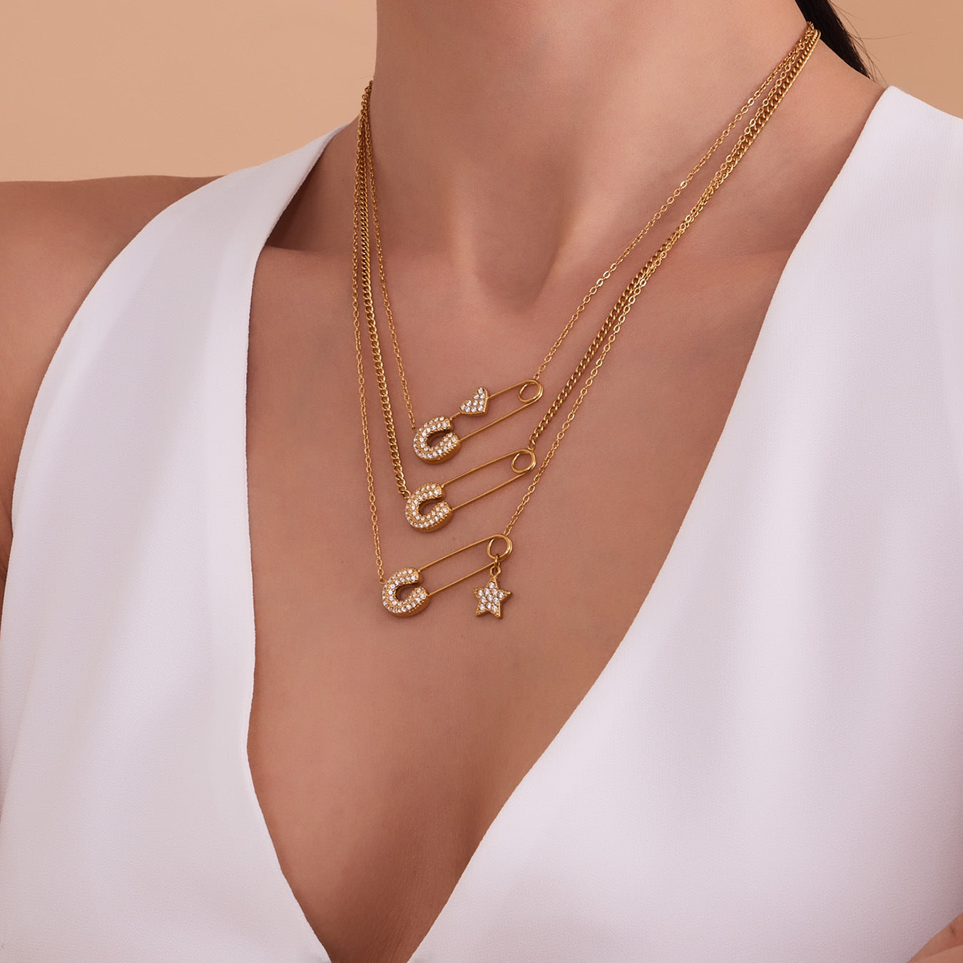 CZ Paperclip Chain Necklace