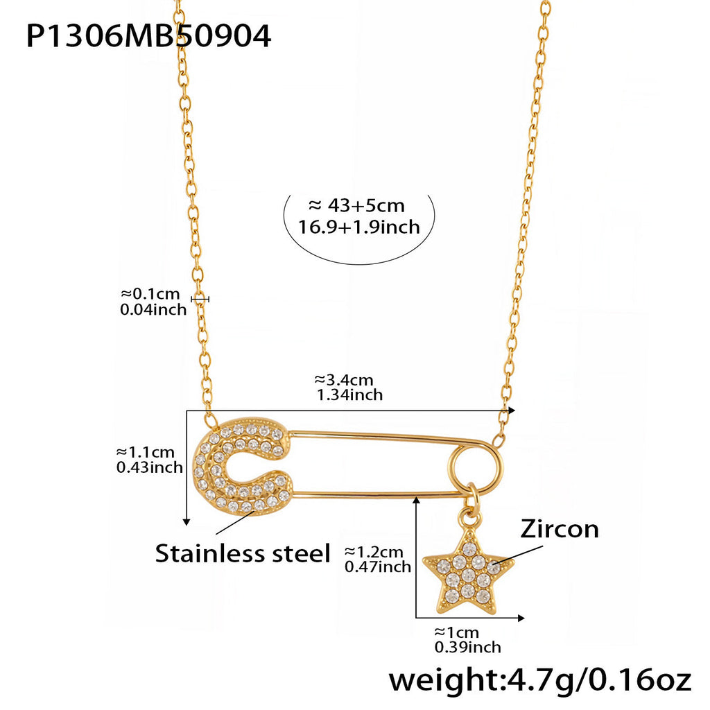 CZ Paperclip Chain Necklace