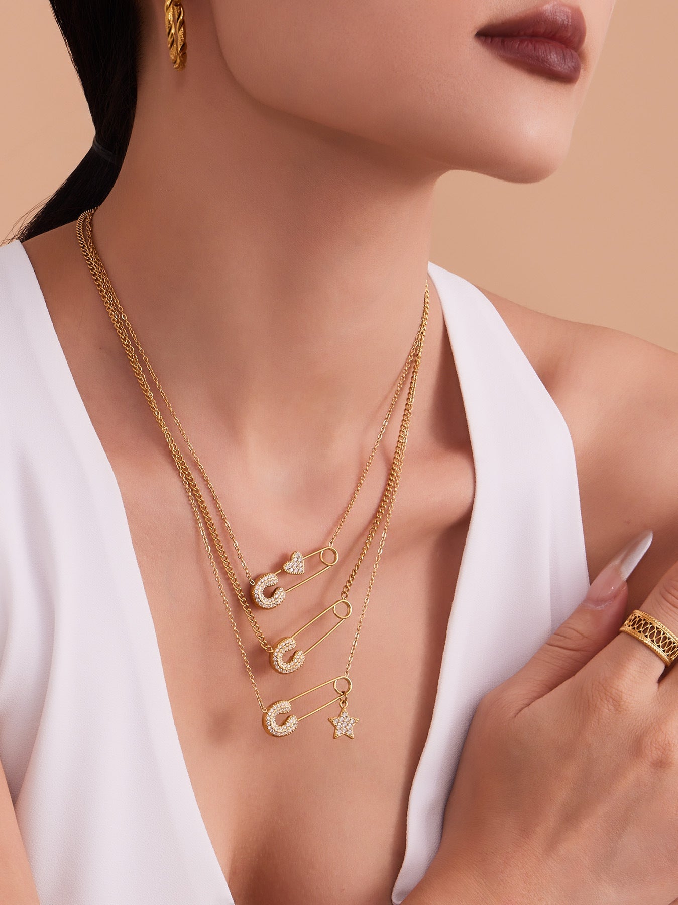 CZ Paperclip Chain Necklace